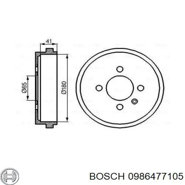 0986477105 Bosch барабан тормозной задний