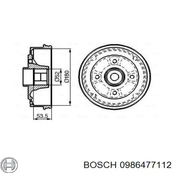 0986477112 Bosch барабан тормозной задний