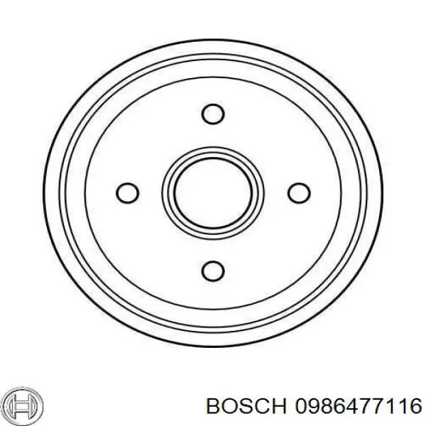 Тормозной барабан 0986477116 Bosch