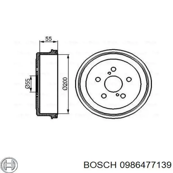 Барабан тормозной задний Bosch 0986477139