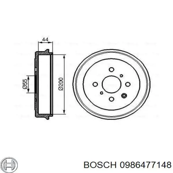 0986477148 Bosch Тормозной барабан