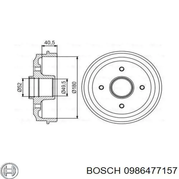 Тормозной барабан 0986477157 Bosch