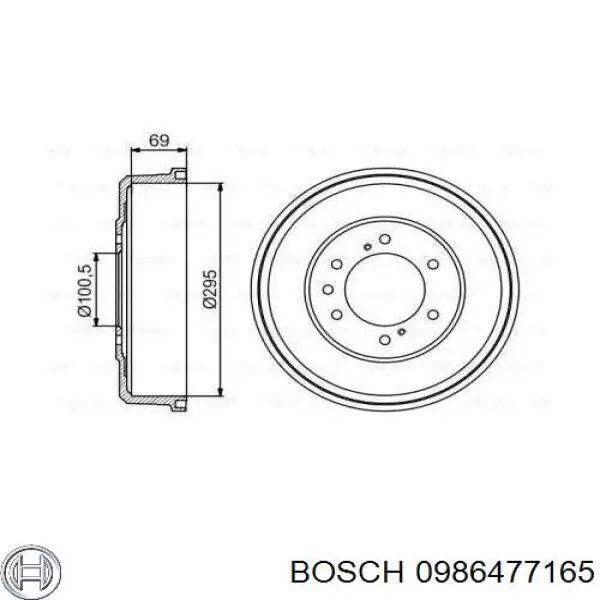 0 986 477 165 Bosch tambor do freio traseiro