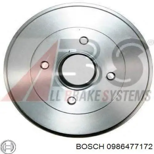 Барабан тормозной задний Bosch 0986477172 цена, от 45.88 USD