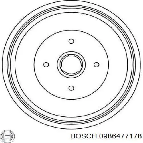 Купить 0986477178 Bosch Тормозной барабан