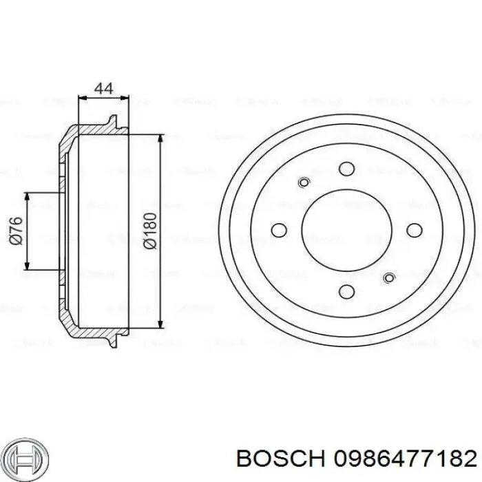 Тормозной барабан 0986477182 Bosch