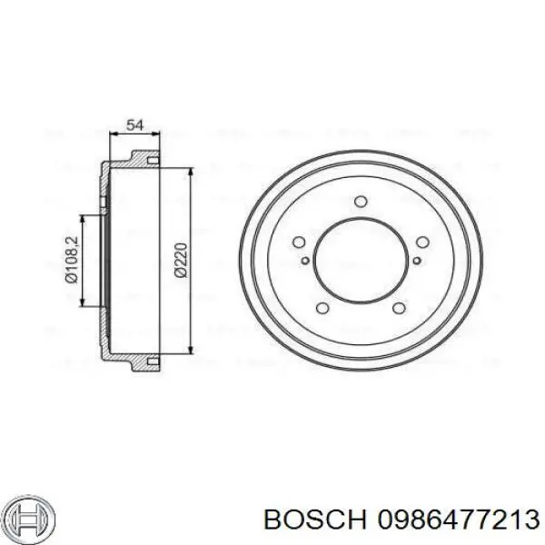 0986477213 Bosch барабан тормозной задний