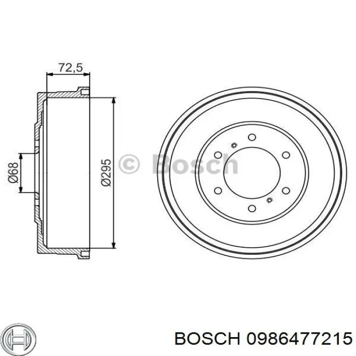 0986477215 Bosch тормозной барабан