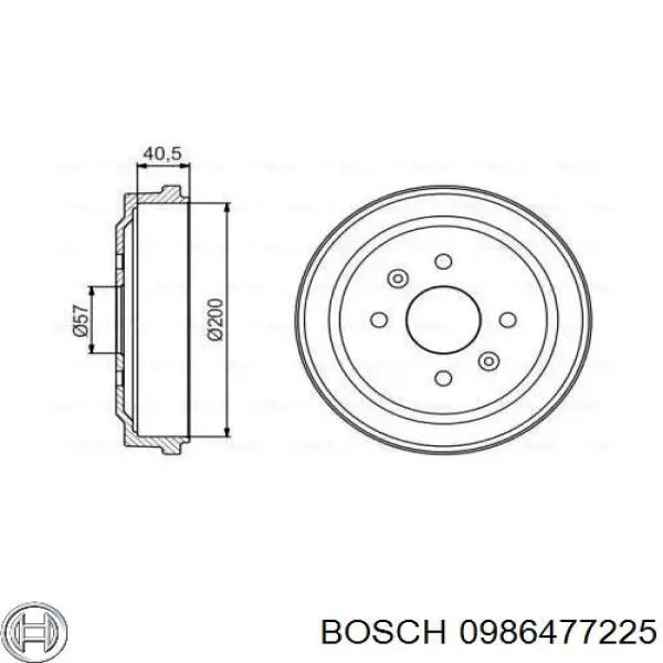 Тормозной барабан 0986477225 Bosch