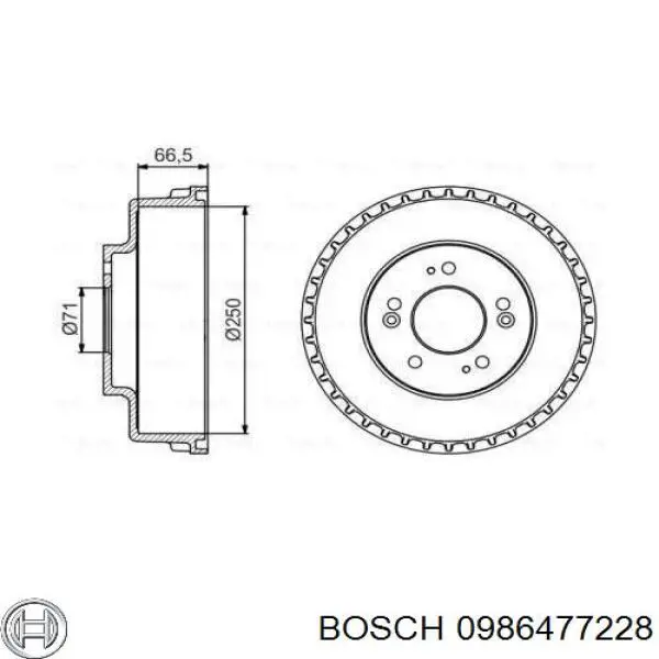 Тормозной барабан 0986477228 Bosch