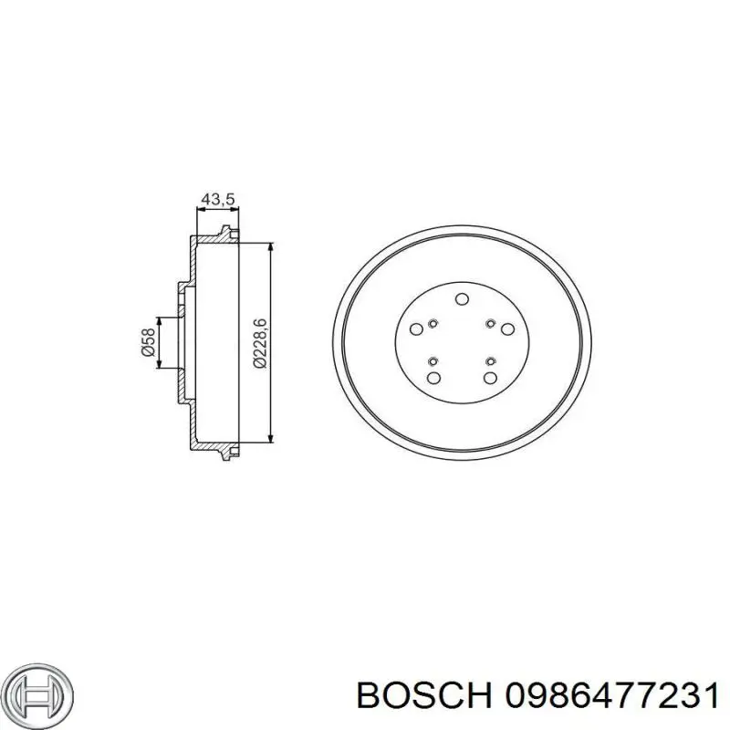 Барабан тормозной задний Bosch 0986477231 цена, от 43.71 USD