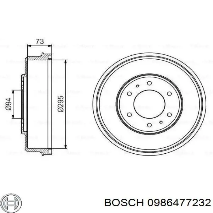 0986477232 Bosch tambor do freio traseiro