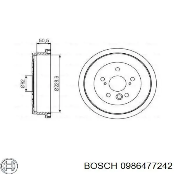 Тормозной барабан 0986477242 Bosch