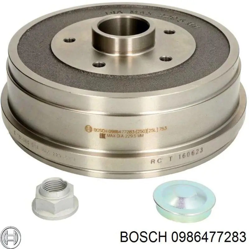 0986477283 Bosch барабан тормозной задний