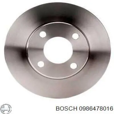 Передние тормозные диски 0986478016 Bosch