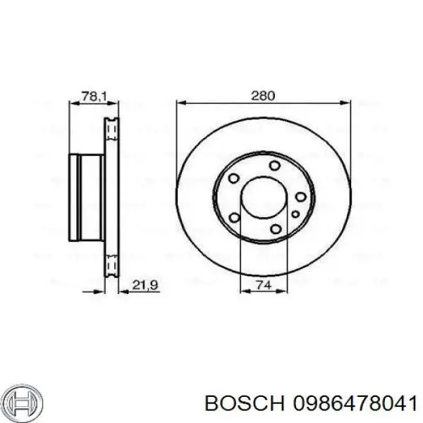 0986478041 Bosch Диск тормозной передний