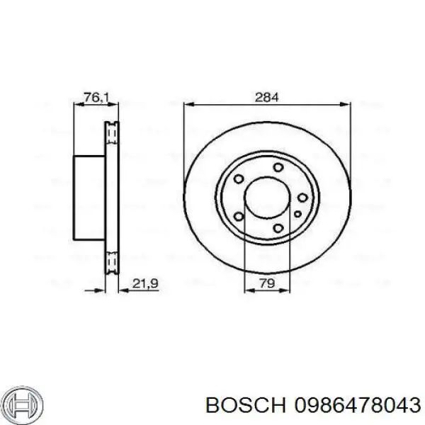 Тормоз дисковый передний Bosch 0986478043 цена, от 42.78 USD