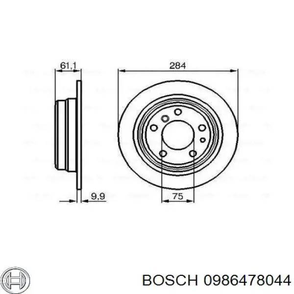 Тормозные диски 0986478044 Bosch