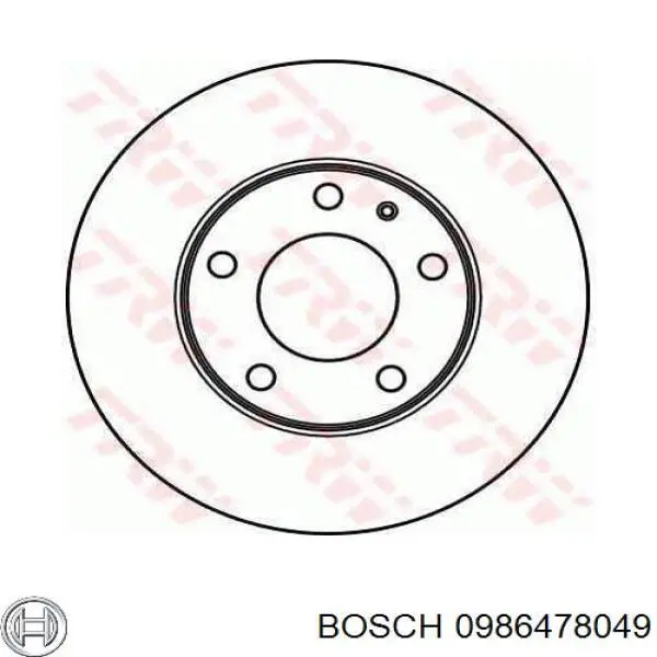 0986478049 Bosch диск тормозной передний