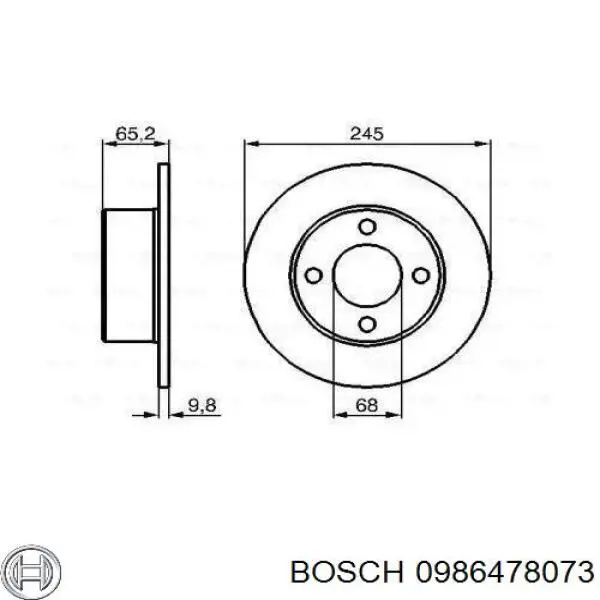 Тормозные диски 0986478073 Bosch