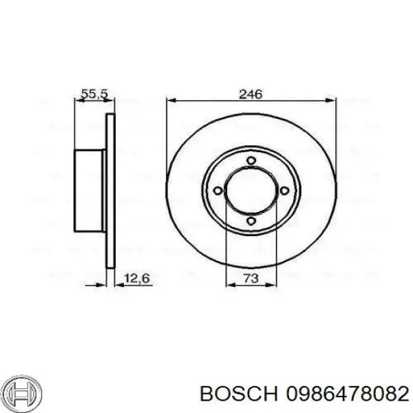 Купить 0986478082 Bosch Ротор тормозной