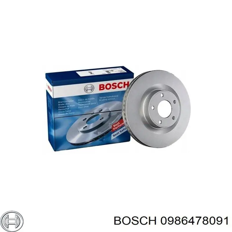 Freno de disco delantero 0986478091 Bosch