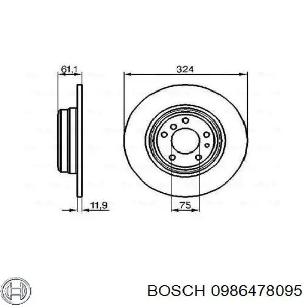 0 986 478 095 Bosch диск тормозной задний