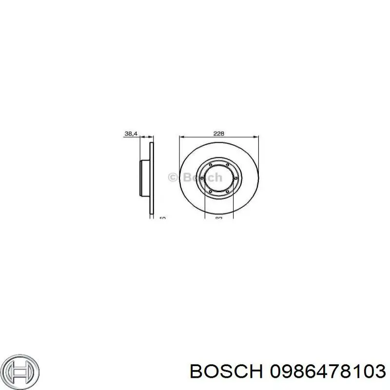0 986 478 103 Bosch диск тормозной передний