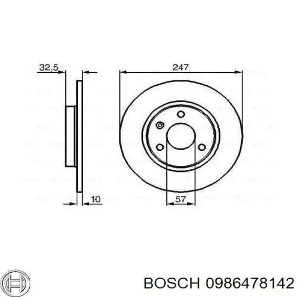 0986478142 Bosch диск тормозной передний