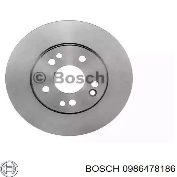 Диск тормозной передний Bosch 0986478186