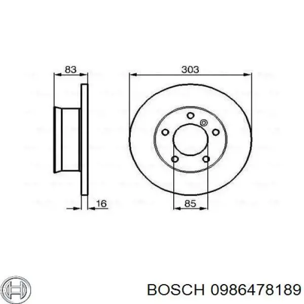 0 986 478 189 Bosch тормозные диски