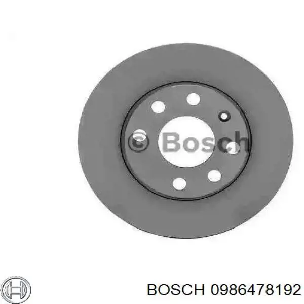 0986478192 Bosch диск тормозной передний