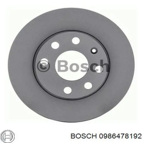 Freno de disco delantero 0986478192 Bosch