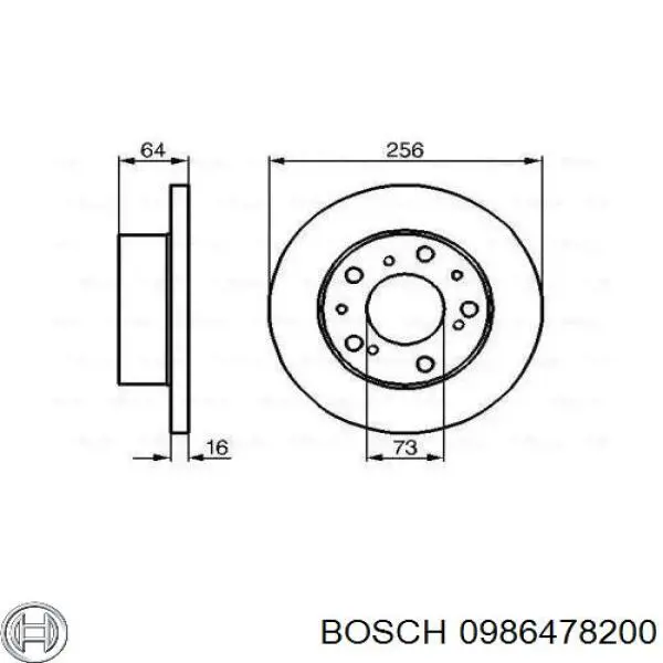 Передние тормозные диски 0986478200 Bosch