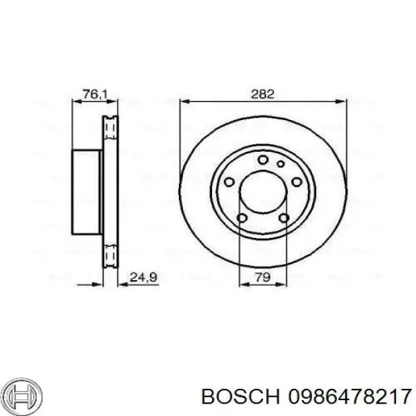 0 986 478 217 Bosch диск тормозной передний