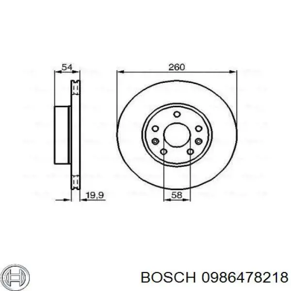 Тормоз дисковый передний Bosch 0986478218 цена, от 18.38 USD
