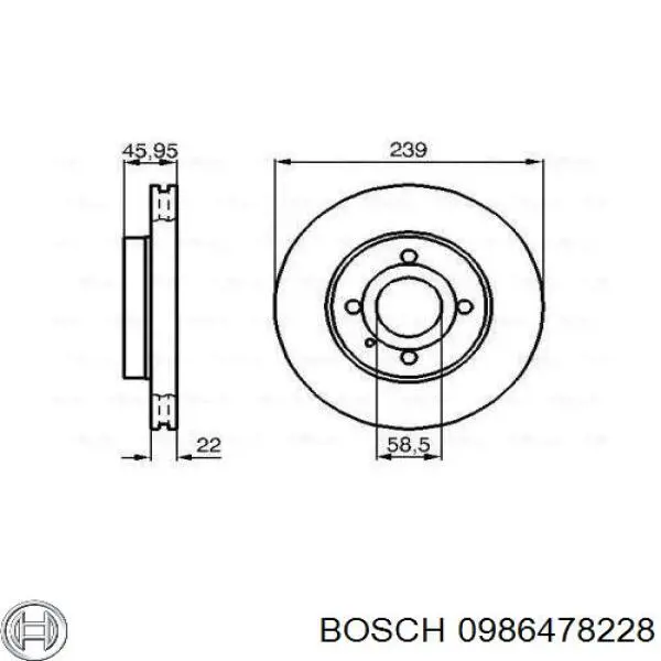 Передние тормозные диски 0986478228 Bosch