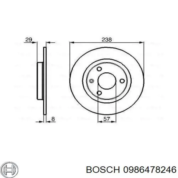 0 986 478 246 Bosch диск тормозной передний
