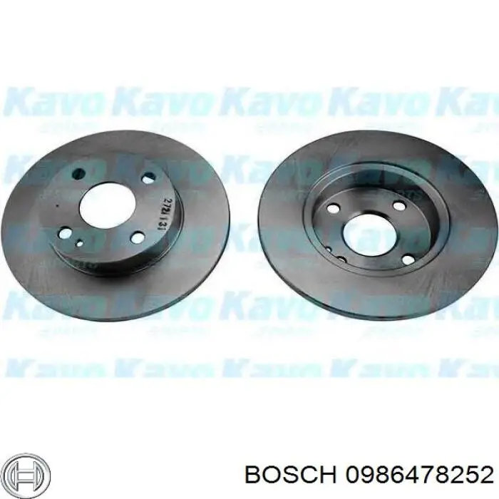Передний тормозной диск Bosch 0986478252