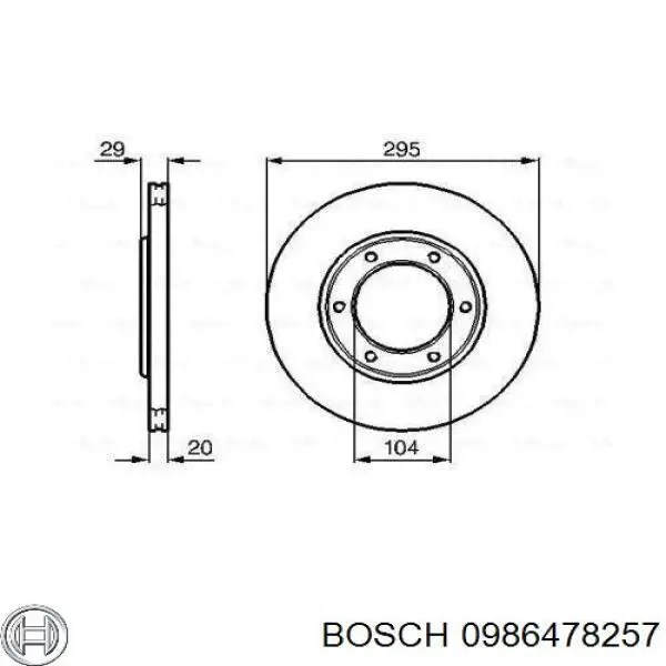 0 986 478 257 Bosch передние тормозные диски