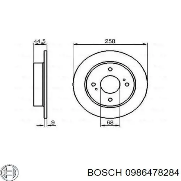 Тормозные диски 0986478284 Bosch