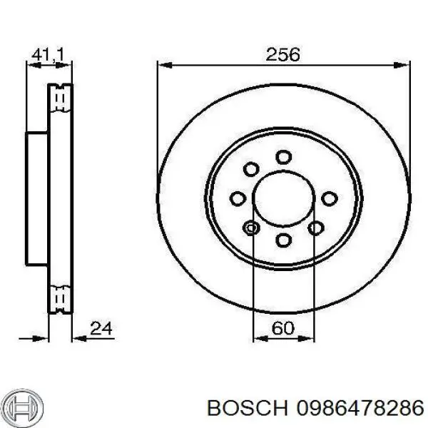 Freno de disco delantero 0986478286 Bosch