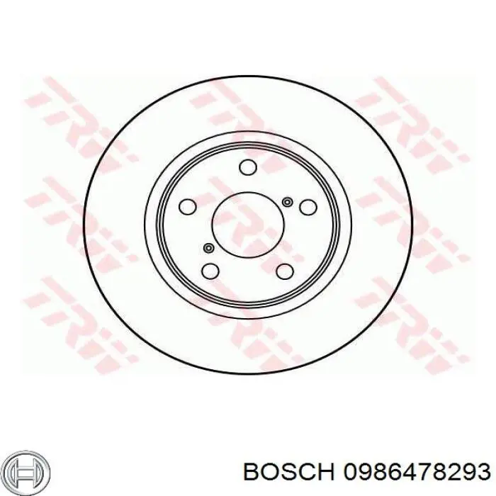 Передний тормозной диск Bosch 0986478293
