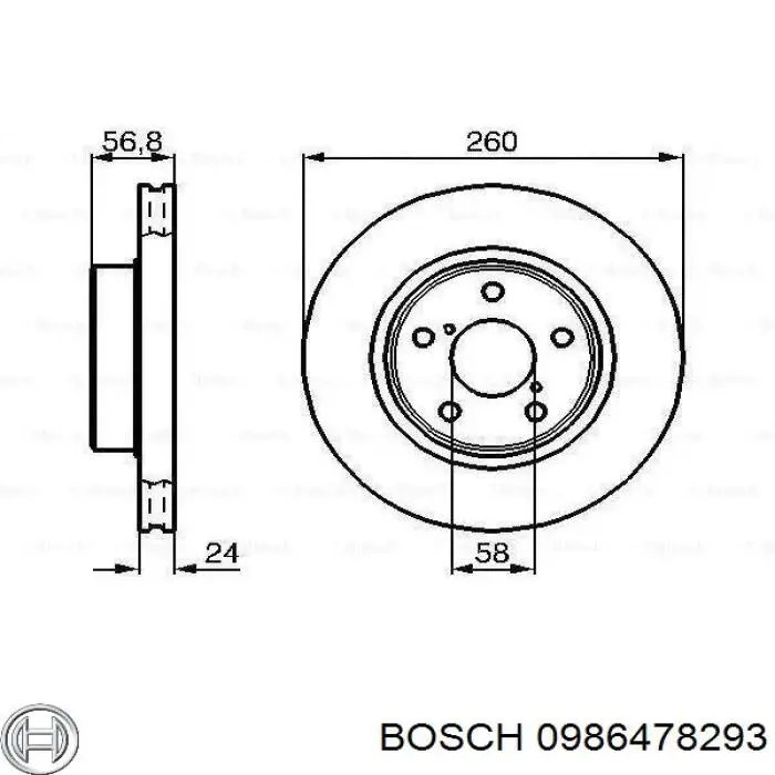 0986478293 Bosch диск тормозной передний