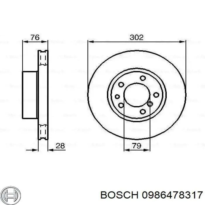0 986 478 317 Bosch диск тормозной передний