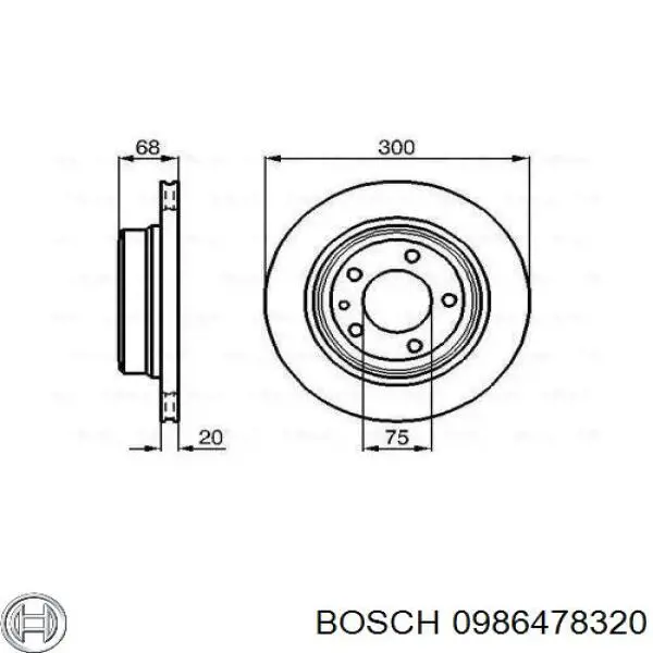 Тормозные диски 0986478320 Bosch