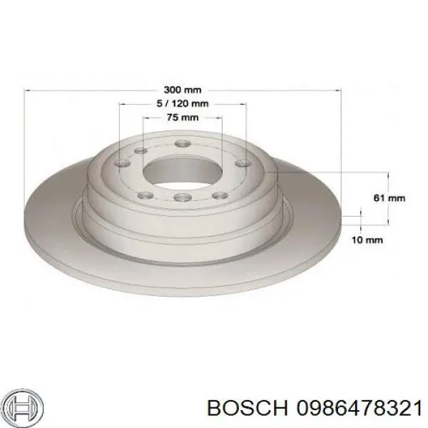 Тормозные диски 0986478321 Bosch