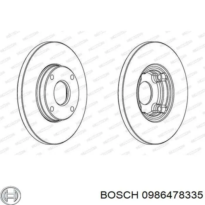 0986478335 Bosch диск тормозной передний