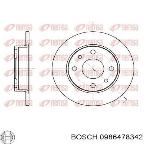 Диск гальмівний задній 0986478342 Bosch
