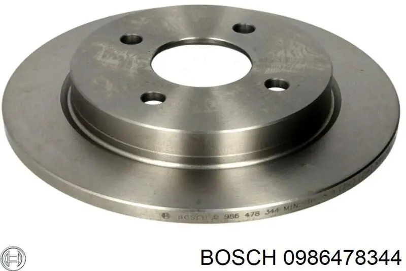 Disco de freno trasero 0986478344 Bosch